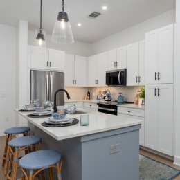 kitchen with white cabinets and stainless steel appliances