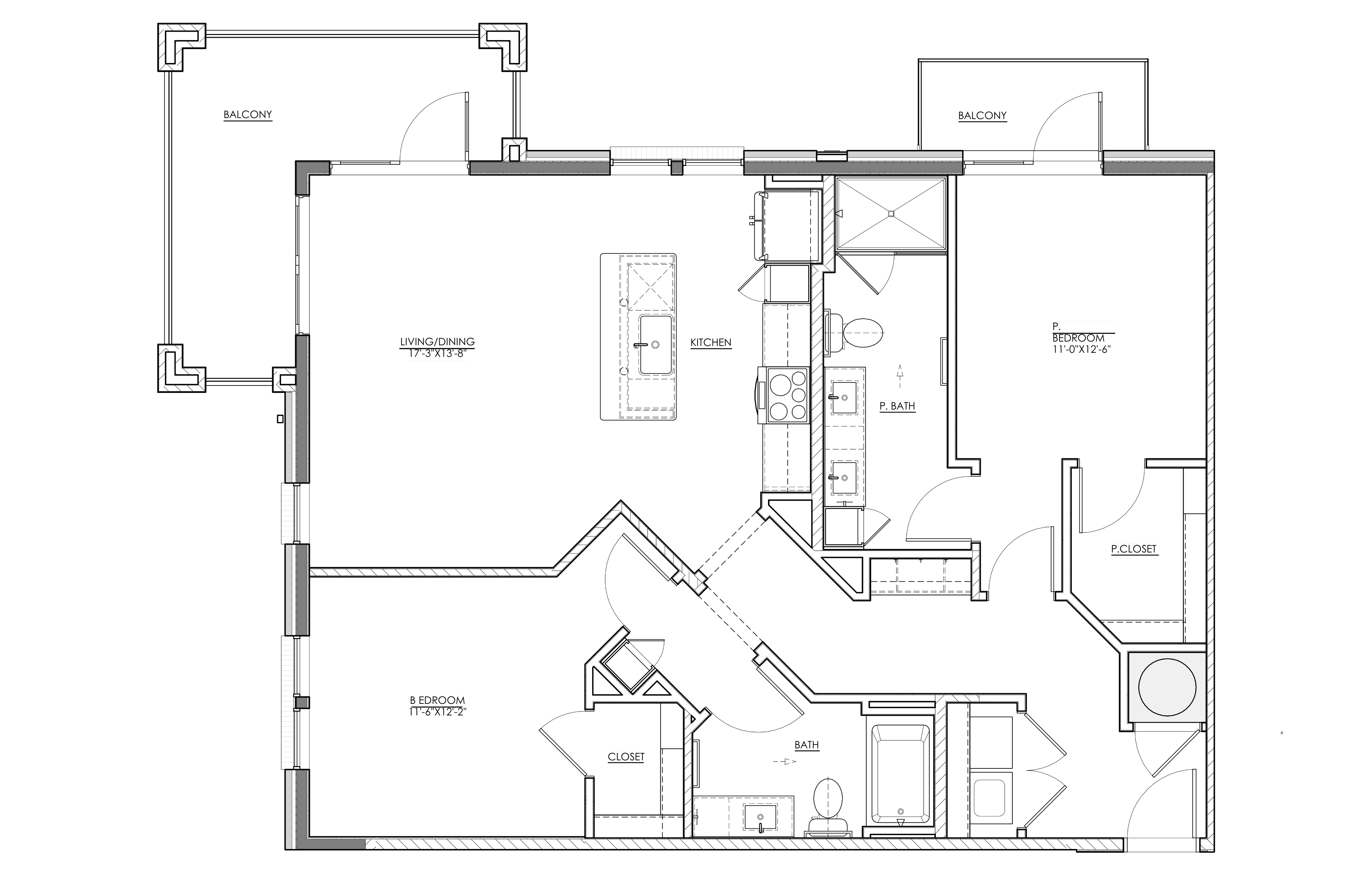2 Bedroom floorplan diagram