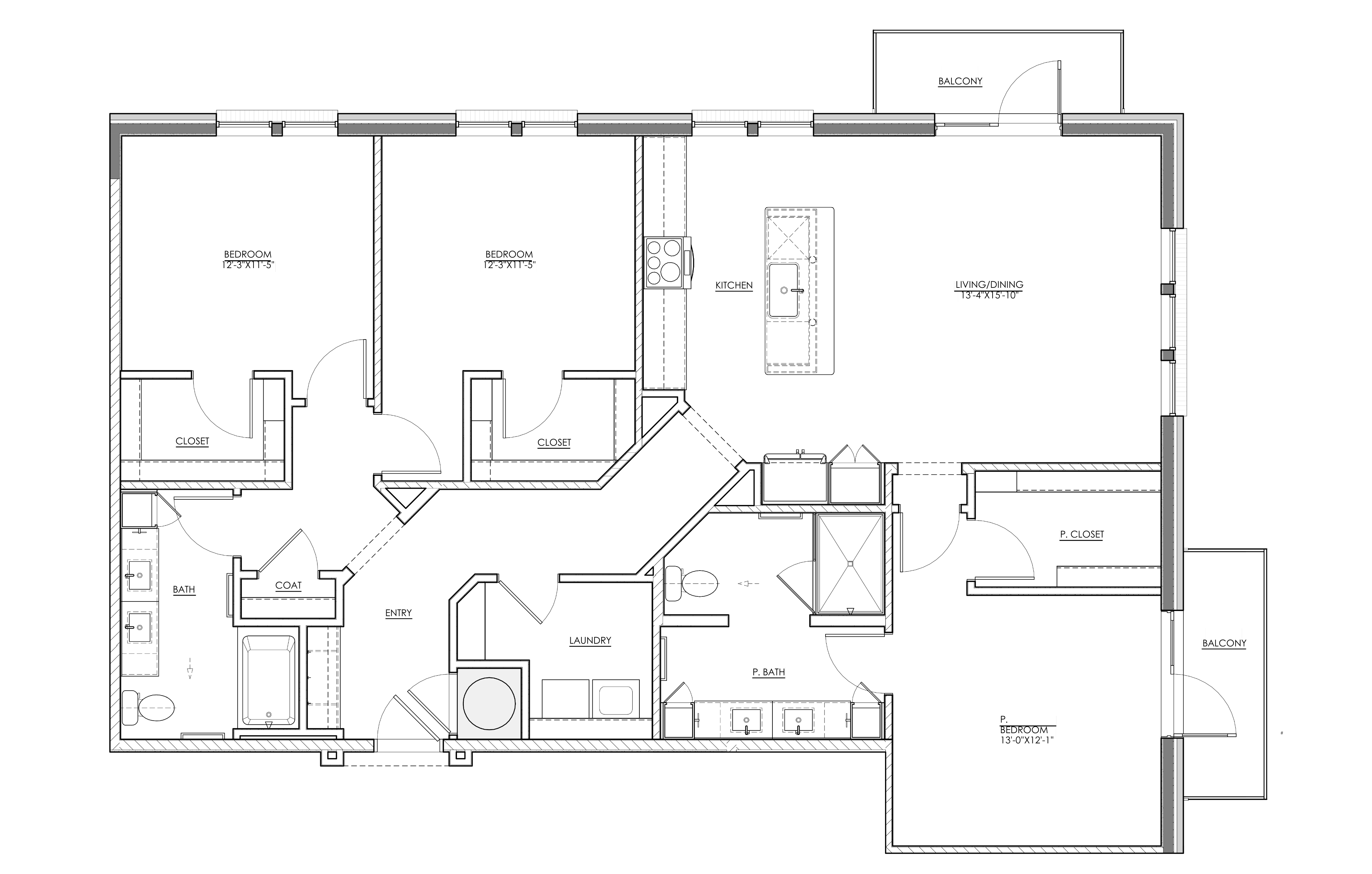 3 Bedroom floorplan diagram